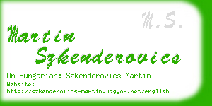 martin szkenderovics business card